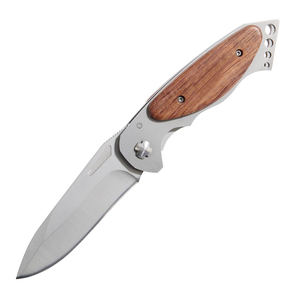 Ss Locking Pocket Knife W/wood Handle 4.625" L by Creative Gifts