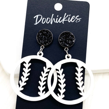 2" Custom Cutout Baseball Dangles -Baseball Earrings by Doohickies Wholesale