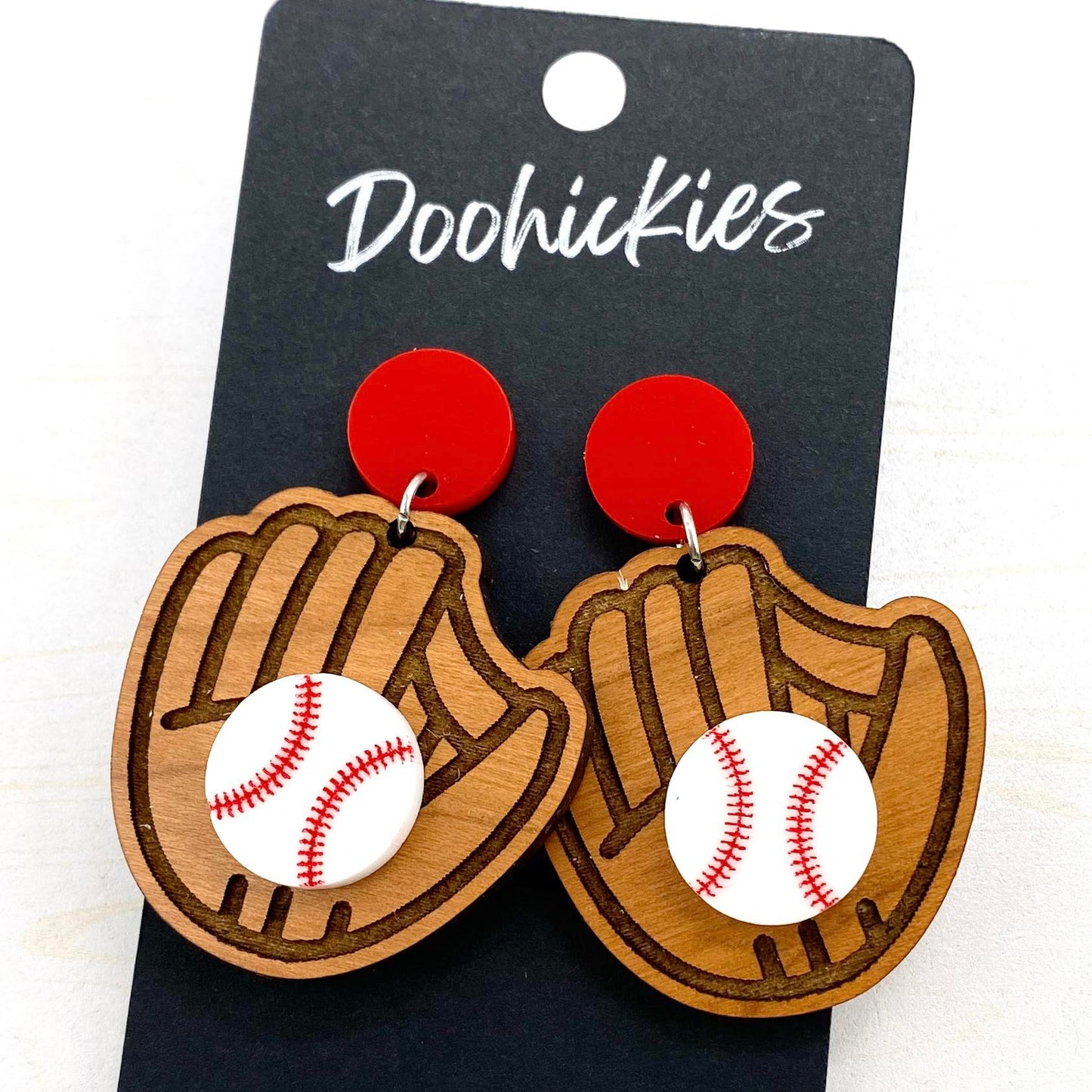 2" Custom Spirit You're Out Dangles -Sports Earrings by Doohickies Wholesale