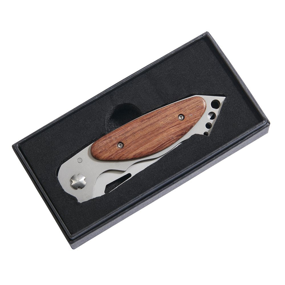 Ss Locking Pocket Knife W/wood Handle 4.625" L by Creative Gifts