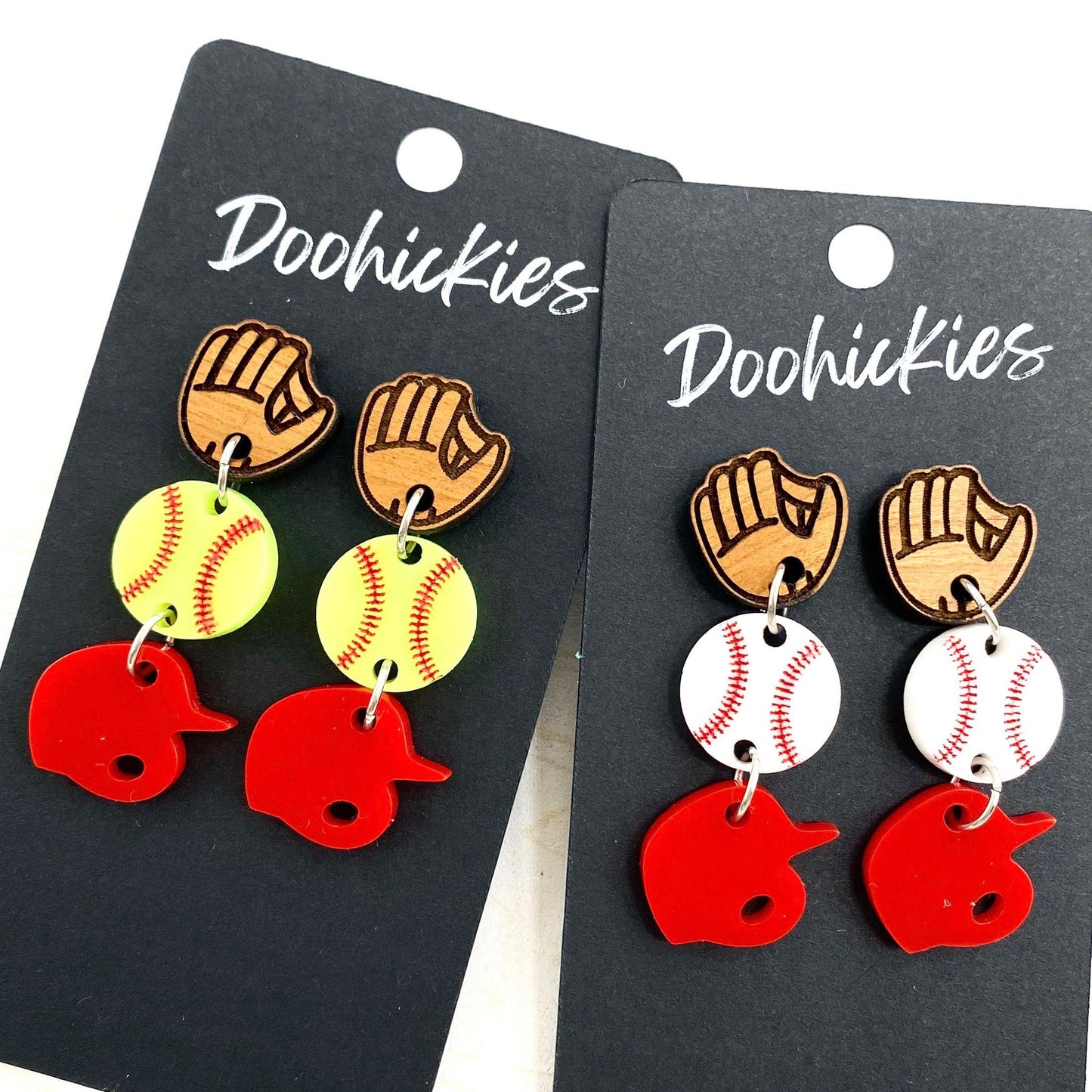 2" Custom Play Ball Trio- Sports Earrings by Doohickies Wholesale