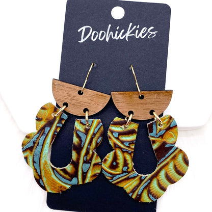 2.5" Embossed Loopies -Western Earrings by Doohickies Wholesale