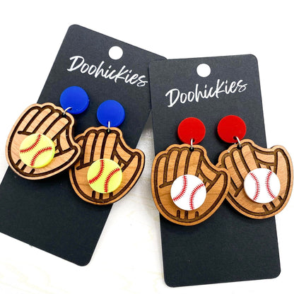 2" Custom Spirit You're Out Dangles -Sports Earrings by Doohickies Wholesale