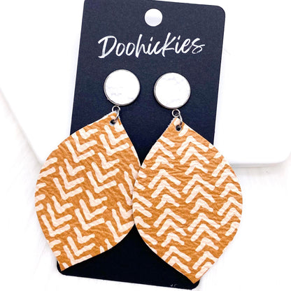 3" Chevron Leaf Dangles -Western Earrings by Doohickies Wholesale