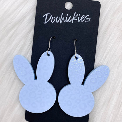 2.5" Pastel Leopard Bunny Heads -Easter Earrings by Doohickies Wholesale