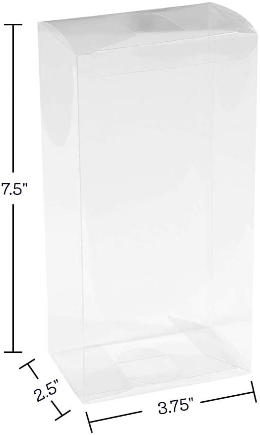 Clear Plastic Gift Boxes large 7.5"X3.75"X2.5" 16 pack by Hammont