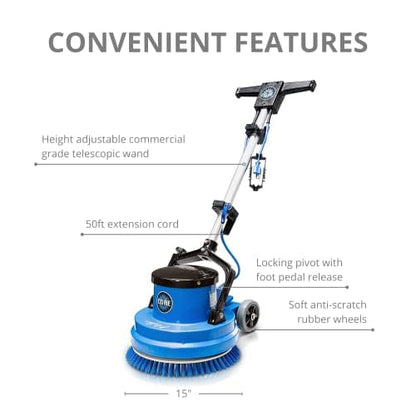 Prolux Core 15" Heavy Duty Single Pad Commercial Polisher Floor Buffer Machine Scrubber Loaded Version by Prolux Cleaners