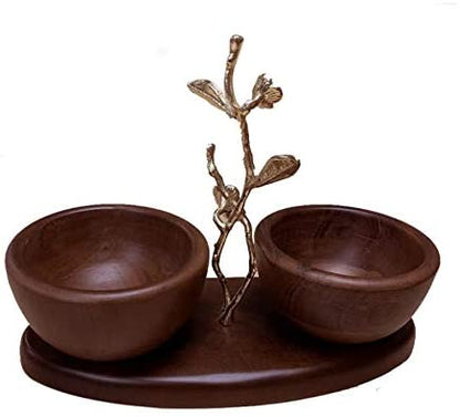 Acacia Wood Two Small Nut Bowls by Decozen