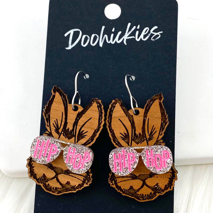 1.75" Cool Bunnies -Easter Earrings by Doohickies Wholesale