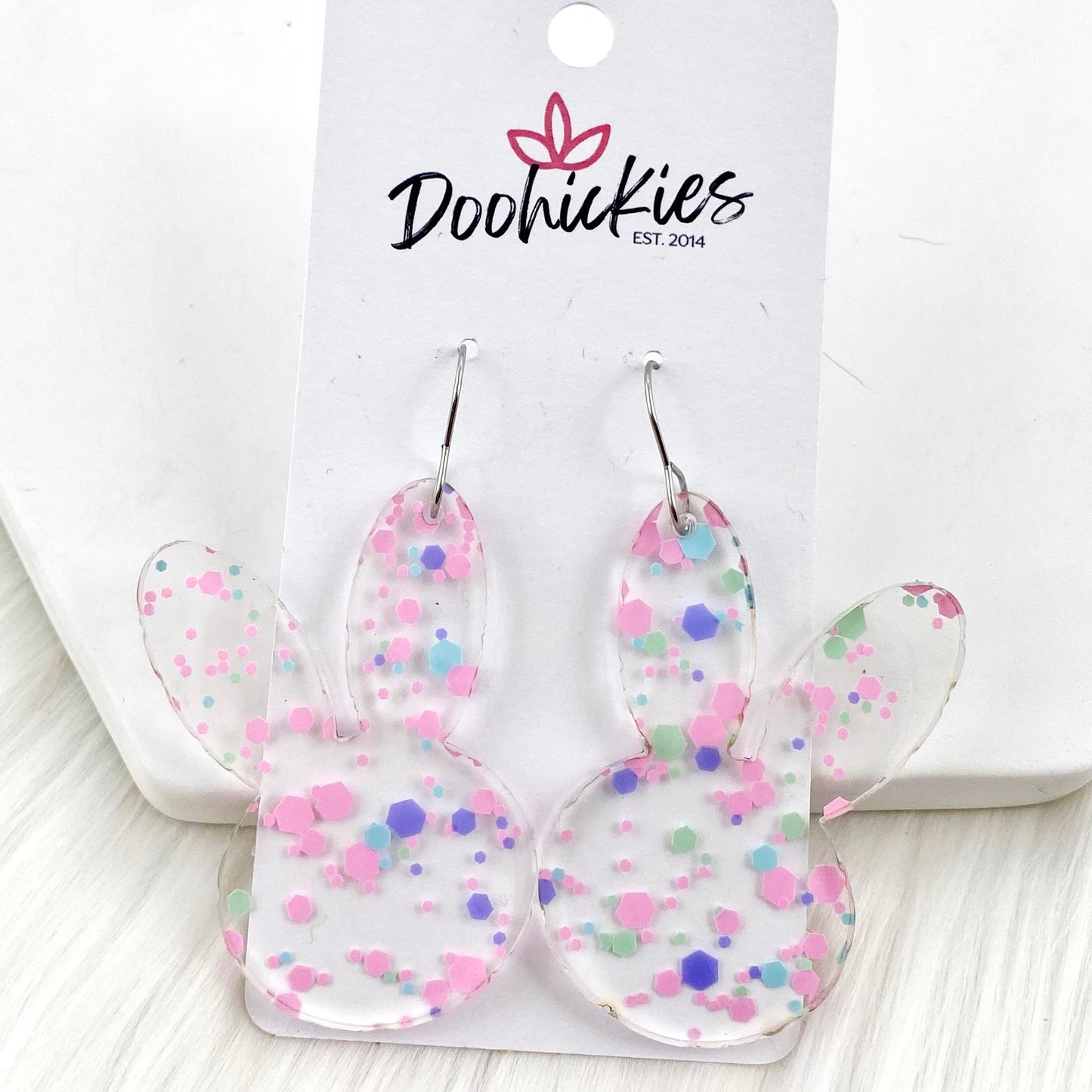 2.5" Pastel Splatter Confetti Bunny Heads by Doohickies Wholesale