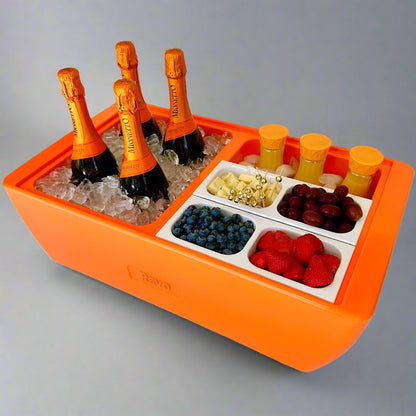 REVO Dubler Cooler | Orange Burst | Insulated Party Cooler by REVO COOLERS, LLC