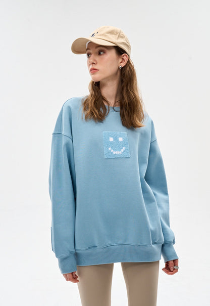 "Pixel" Fog Blue Sweatshirt by Amoo