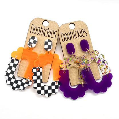 2.8" Halloween Matilda Acrylic Dangles - Halloween Earrings by Doohickies Wholesale