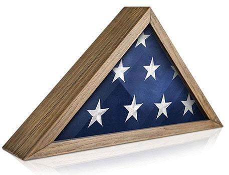 SOLID WOOD Military Flag Display Case for 9.5' x 5' American Veteran Burial Flag by The Military Gift Store