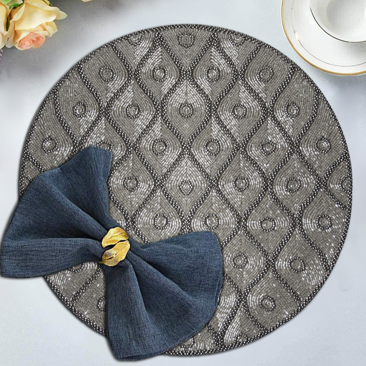 The Alvina Beaded Placemats by Decozen