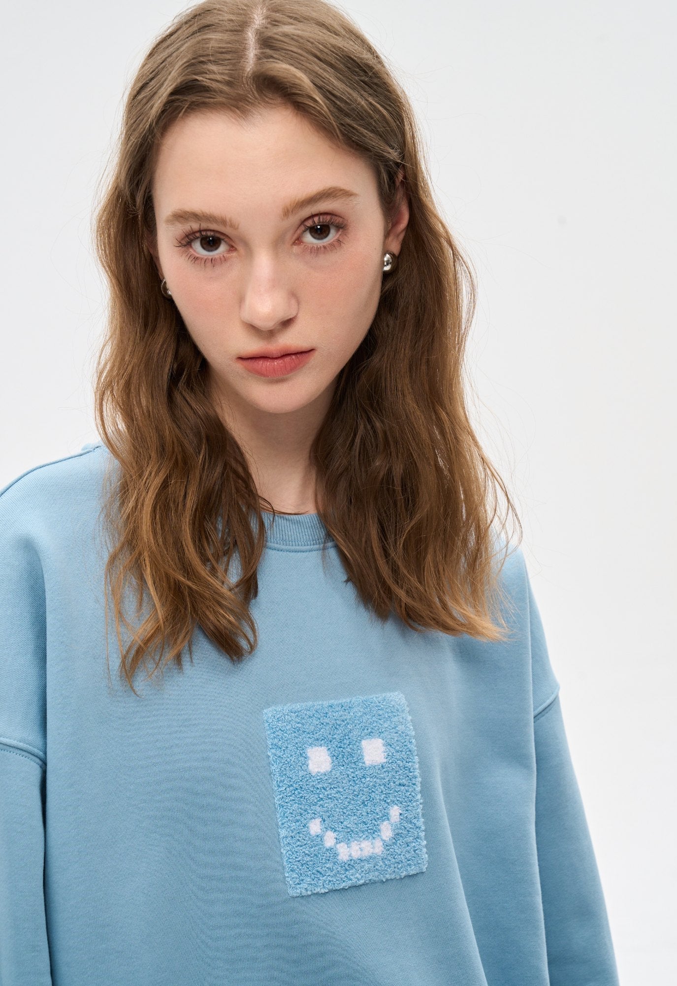 "Pixel" Fog Blue Sweatshirt by Amoo