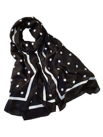 Polka-Dot Ramie Cotton Scarf by migunica