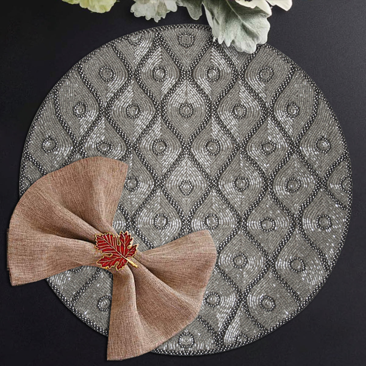 The Alvina Beaded Placemats by Decozen