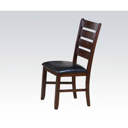 ACME Urbana Side Chair (Set-2) in Black PU & Cherry 04624