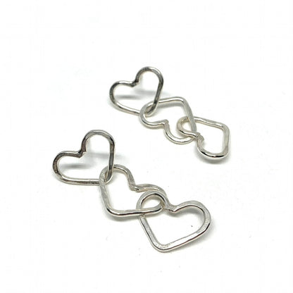 Triple Heart Dangle Earrings by Jennifer Cervelli Jewelry