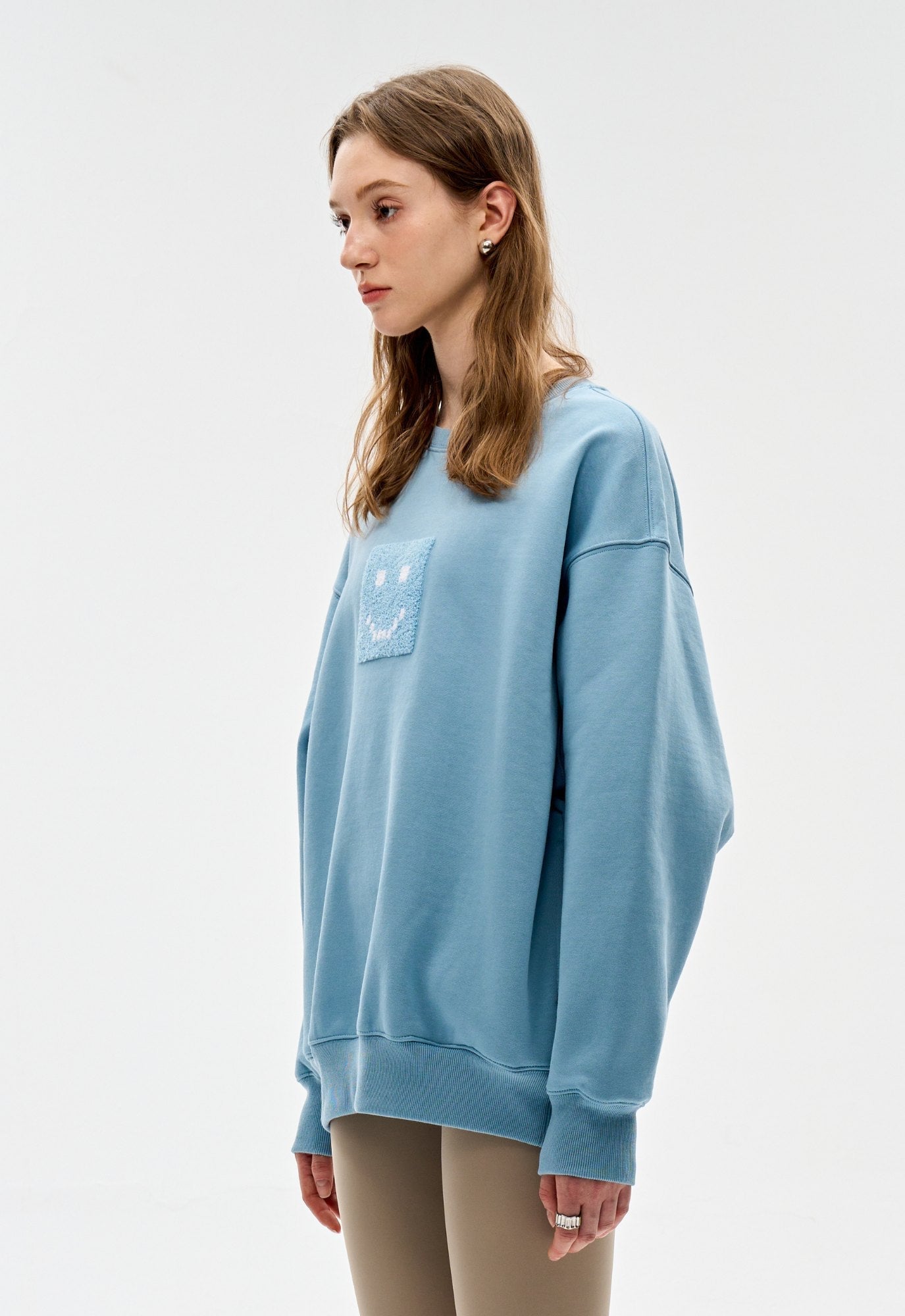 "Pixel" Fog Blue Sweatshirt by Amoo