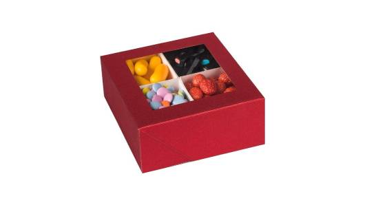 Window Box 6"X6"X2.5" Red With Four Sections 12 Pack by Hammont