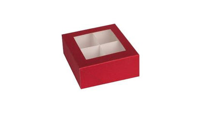 Window Box 6"X6"X2.5" Red With Four Sections 12 Pack by Hammont