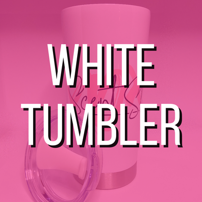 White Tumbler & Sticker by RetroGlow