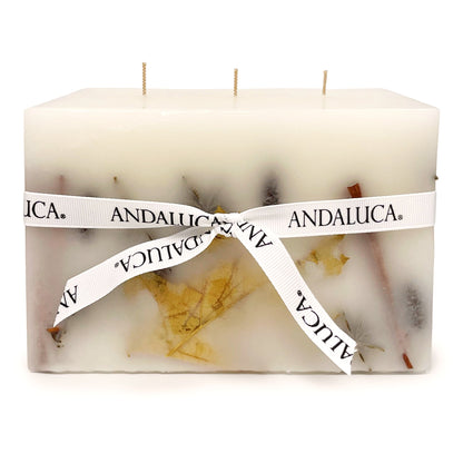 Harvest Oak 3 Wick Brick Botanical Candle by Andaluca Home