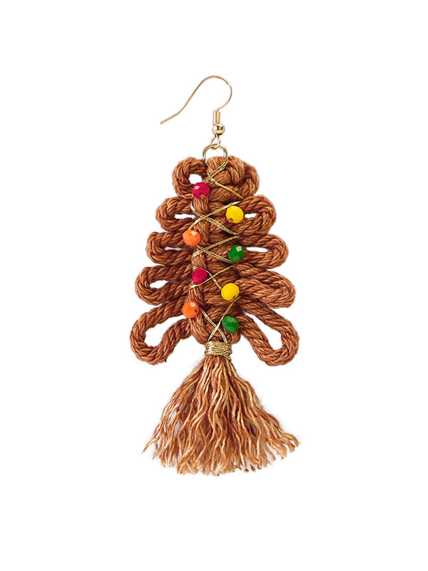 Tasseled Earrings Christmas Tree Accessories by migunica