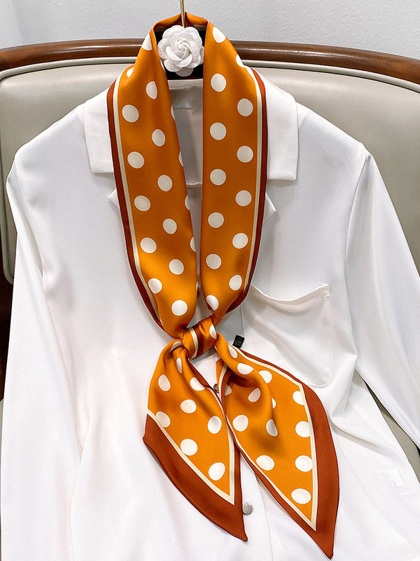 Vintage Polka-Dot Printed Hair Band& Silk Scarf by migunica