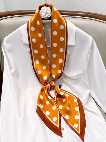 Vintage Polka-Dot Printed Hair Band& Silk Scarf by migunica