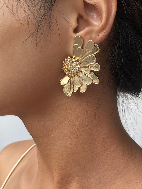 Vintage Alloy Flower Earrings by migunica