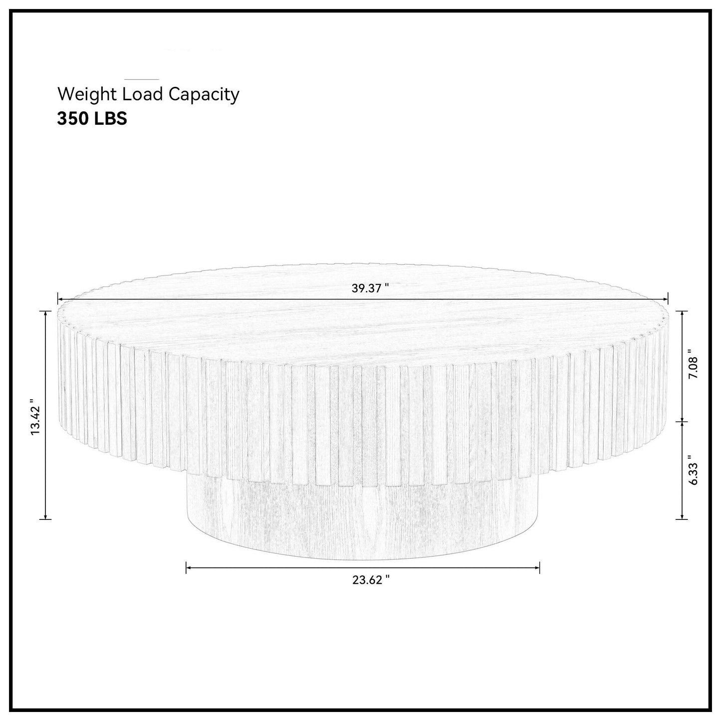 Modern Handcraft Drum Coffee Table by Blak Hom