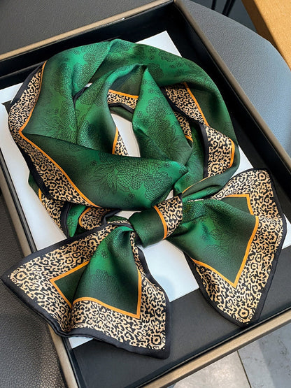 Urban Leopard Printed Silk Imitation Scarf by migunica