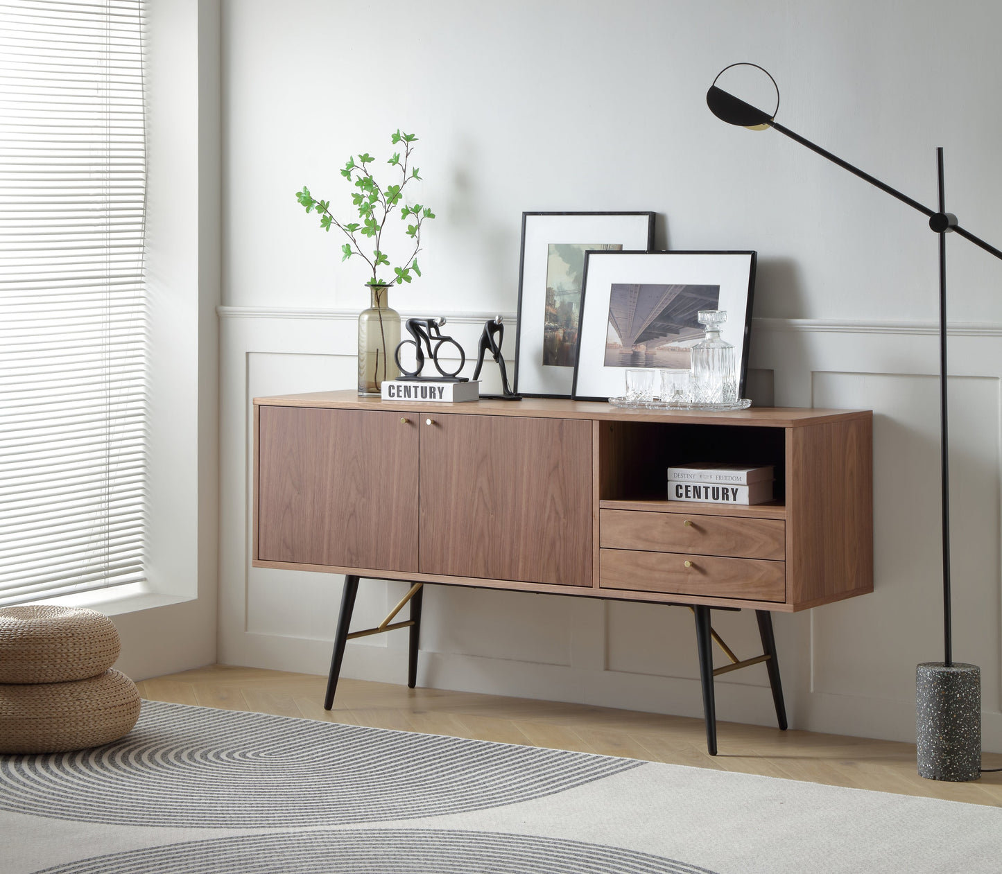 Modern Sideboard TV Stand with 2 Door and 2 drawers by Blak Hom