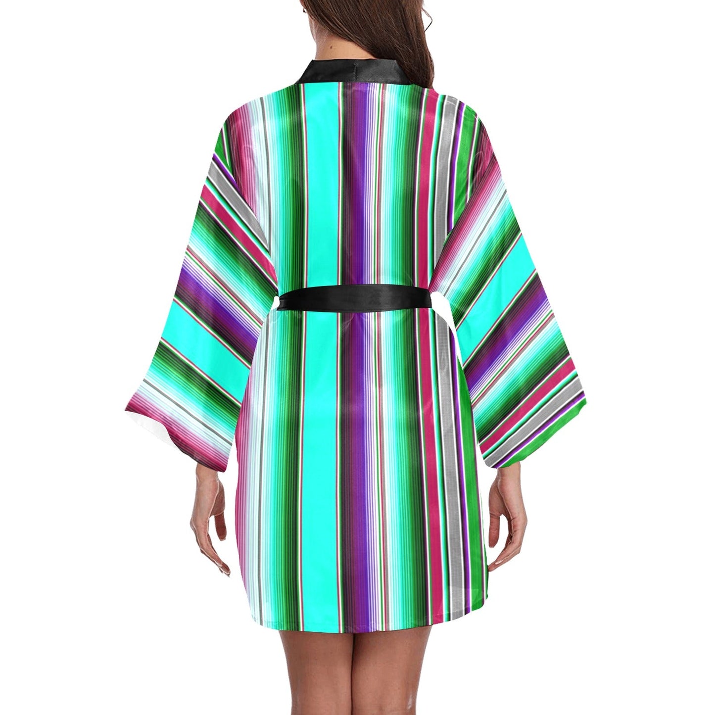 Turquoise Serape Women's Lounge Kimono Robe by Baha Ranch Western Wear