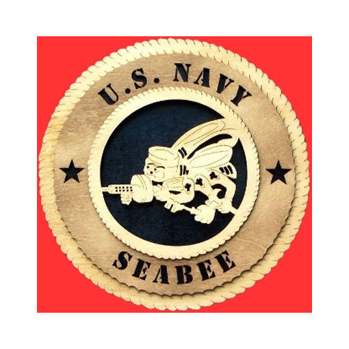 SeaBee Wall Tribute, Seabee Wood Wall Tribute, Seabee emblem - 12". by The Military Gift Store