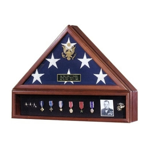 Presidential Flag Case and Medal Display Case - Material Walnut. by The Military Gift Store