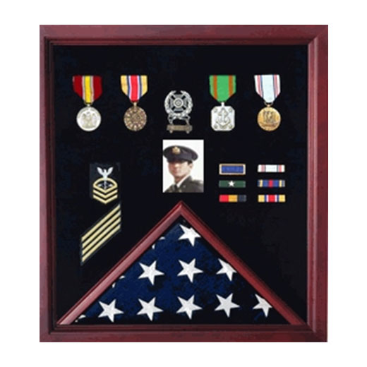 Personalized flag display case - Oak Material. by The Military Gift Store