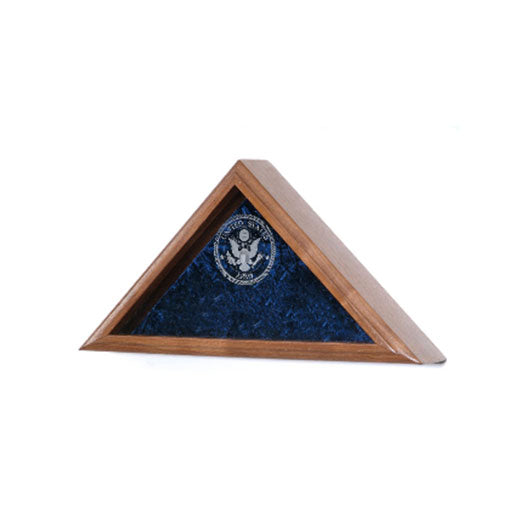 Veteran Flag Display Case- Large flag for 5ft x 9 ft flag - Walnut Material. by The Military Gift Store