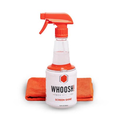 Whoosh! Screen Shine 500ML Refillable Spray Bottle With Microfibre Cloth Non-Toxic Alcohol & Ammonia Free Formula by Level Up Desks