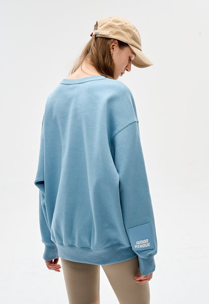 "Pixel" Fog Blue Sweatshirt by Amoo