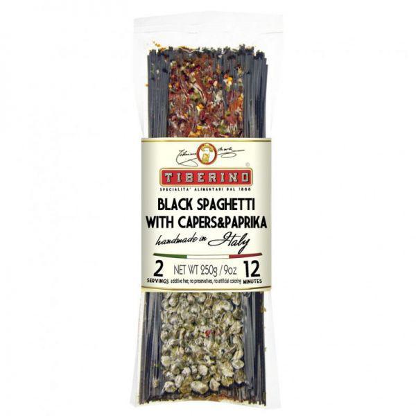 Tiberino - Black Spaghetti w/ Capers & Paprika (9OZ) by The Epicurean Trader