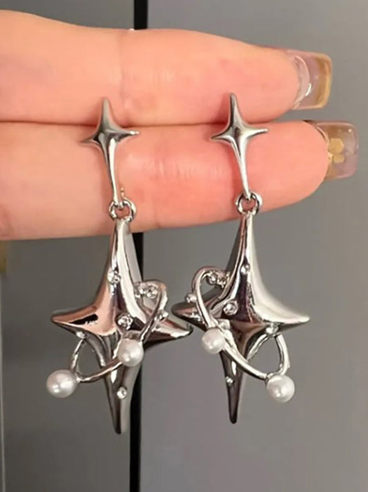 Normcore Geometric Star Shape Drop Earrings by migunica