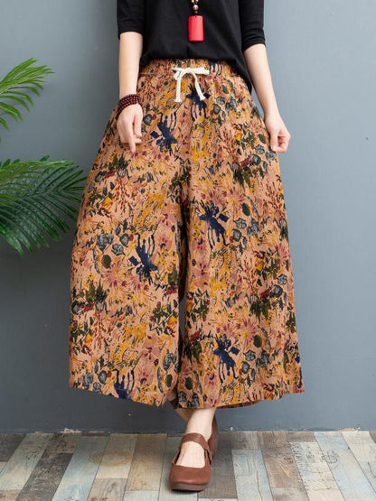 Original Creation Loose Wide Leg Printed Casual Pants Bottoms by migunica