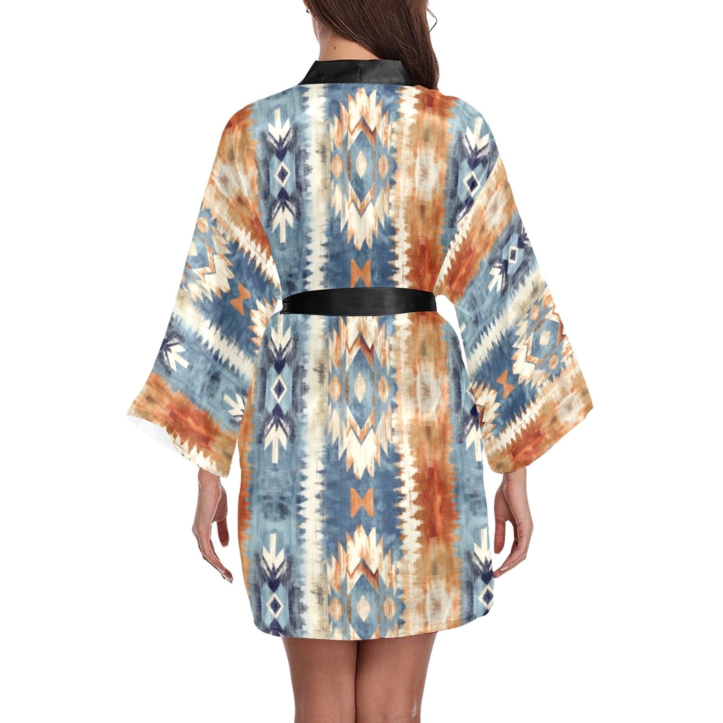 Blue Aztec Women's Lounge Kimono Robe by Baha Ranch Western Wear