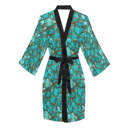 All Turquoise Women's Lounge Kimono Robe by Baha Ranch Western Wear