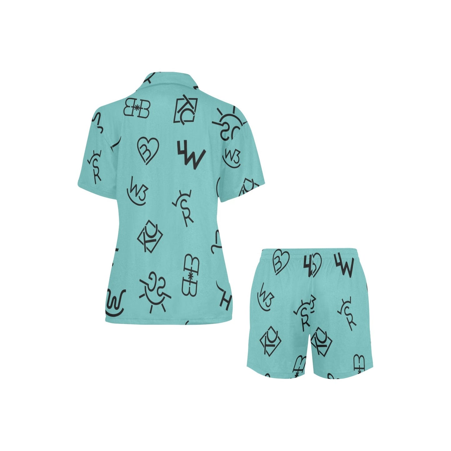 Turquoise Cattle Brands Women's Western Pajama Set by Baha Ranch Western Wear