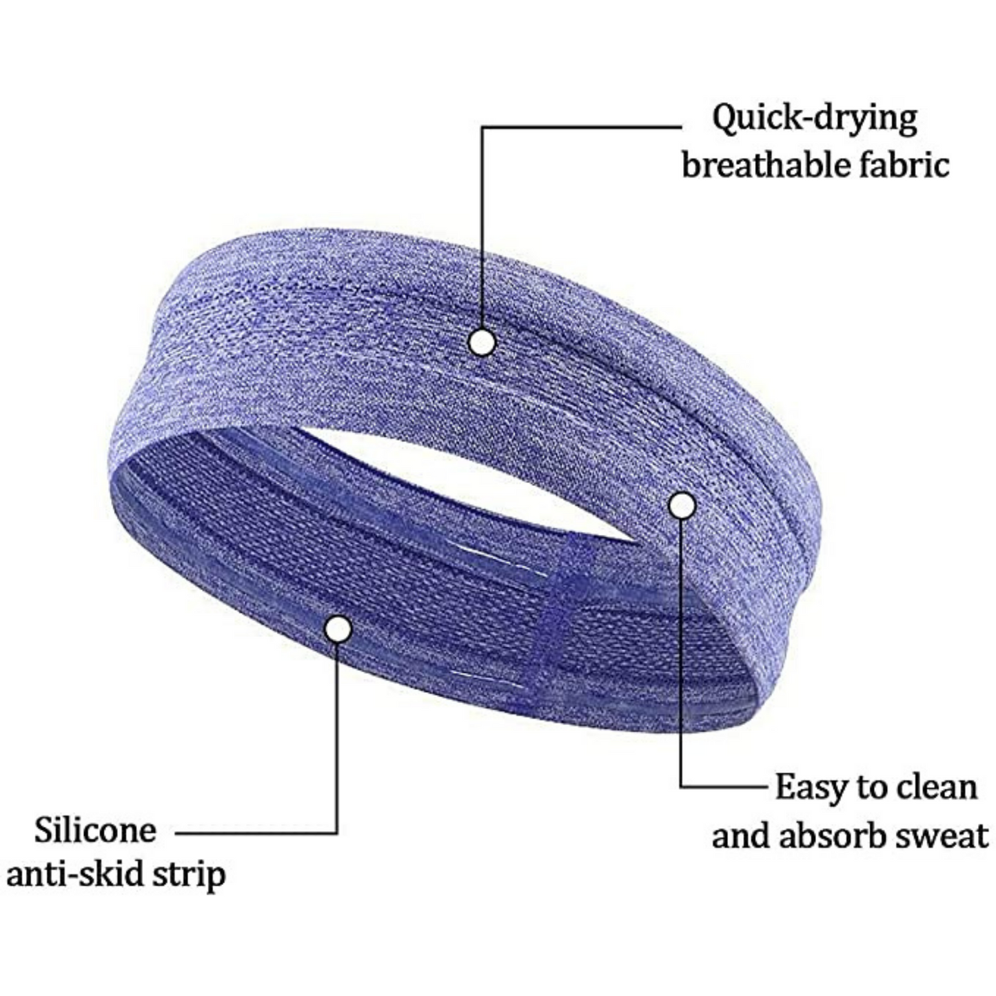 Sport and Fitness Sweat Wicking Fitness Headband  for Yoga, Running and Exercise by Jupiter Gear Home